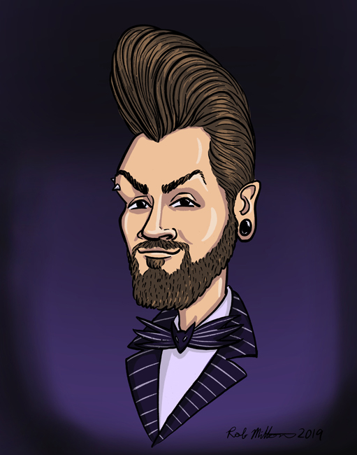 Headshot Caricature with Night Before Christmas theme.