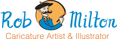 Logo for Rob Milton, Caricature Artist and Illustrator